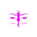 Woman eyelash logo design vector