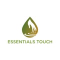 Hand massage / water drop logo design vector illustration Royalty Free Stock Photo