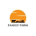 Family farm logo design vector illustration