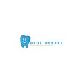 Blue dental mascot logo , dental logo design vector