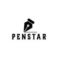 Pen star logo design - ILLUSTRATION VECTOR