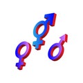 Male and female sign Gender / sex symbol - illustration vector