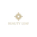 Beauty leaf pattern hotel and spa symbol design stock illustration