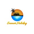 Summer holiday logo design vector Royalty Free Stock Photo