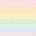 Pastel background with lace trims. Royalty Free Stock Photo