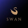 Elegant Luxury Initial Letter S Swan Logo Design Vector