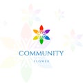 Human Leaf Flower Charity Diversity Community Logo Design Vector