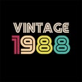 1988 vintage style t shirt design vector, black background Royalty Free Stock Photo