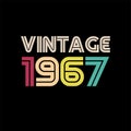 1967 vintage retro t shirt design, vector, black background