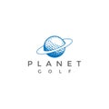 Golf Ball Planet for Sport Store Club Logo Design Vector Royalty Free Stock Photo