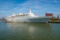 SS Rotterdam former ocean liner and cruise ship. Euromast in background. Rotterdam, Netherlands Royalty Free Stock Photo