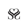 SS or S initial letter logo design vector