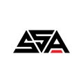SSA triangle letter logo design with triangle shape. SSA triangle logo design monogram. SSA triangle vector logo template with red Royalty Free Stock Photo