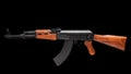 ÃÂssault rifle AK-47 isolated on black. Kalashnikov assault rifle.