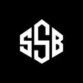 SSB letter logo design with polygon shape. SSB polygon and cube shape logo design. SSB hexagon vector logo template white and Royalty Free Stock Photo