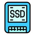 Ssd card icon vector flat Royalty Free Stock Photo