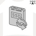 SSD disk and arrows isometric icon, data lifetime cycle concept. Vector graphics. Solid state drive with rewrite, update Royalty Free Stock Photo