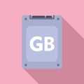 SSD disk icon flat vector. Solid machine memory Royalty Free Stock Photo