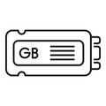 SSD gb memory icon outline vector. Product byte