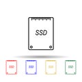 SSD hard drive multi color style icon. Simple thin line, outline vector of computer parts icons for ui and ux, website or mobile Royalty Free Stock Photo