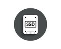 SSD icon. Solid-state drive sign.