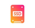 SSD icon. Solid-state drive sign. Vector