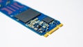 SSD M2 disk close up with selective focus on the interface Royalty Free Stock Photo