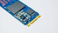 SSD M2 disk close up with selective focus on the interface Royalty Free Stock Photo
