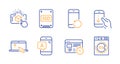 Ssd, Scroll down and Recovery phone icons set. Swipe up, Web timer and Ab testing signs. Vector
