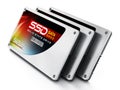 SSD Solid state drives on white background