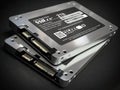 SSD state solid drives disks on black background