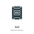 Ssd vector icon on white background. Flat vector ssd icon symbol sign from modern electronic devices collection for mobile concept Royalty Free Stock Photo