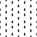 Sseamless pattern with cute fir trees