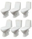 Set of toilets isolated on a white background