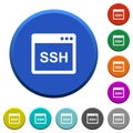 SSH client application beveled buttons