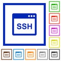 SSH client application flat framed icons