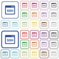 SSH client application outlined flat color icons