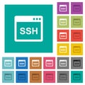 SSH client application square flat multi colored icons