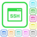 SSH client application vivid colored flat icons