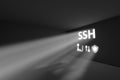 SSH rays volume light concept 3d Royalty Free Stock Photo