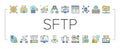 Ssh, Sftp File Transfer Protocol Icons Set Vector . Royalty Free Stock Photo