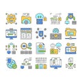 Ssh, Sftp File Transfer Protocol Icons Set Vector . Royalty Free Stock Photo