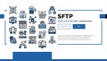 Ssh, Sftp File Transfer Protocol Landing Header Vector Royalty Free Stock Photo