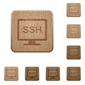 SSH terminal wooden buttons Royalty Free Stock Photo