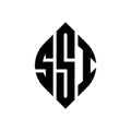 SSI circle letter logo design with circle and ellipse shape. SSI ellipse letters with typographic style. The three initials form a Royalty Free Stock Photo