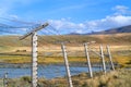 Ssia China border fence of mountain plateau Ukok, Altai Royalty Free Stock Photo