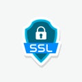 SSL certificate encryption icon isolated on gray background Royalty Free Stock Photo