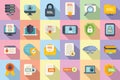 SSL certificate icons set flat vector. Ssl security Royalty Free Stock Photo