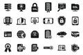 SSL certificate icons set simple vector. Ssl security Royalty Free Stock Photo