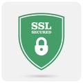 Ssl certificate shield with lock - secure website emblem